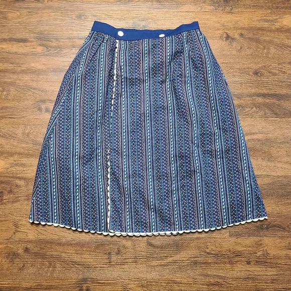 Vintage 70s Patchwork Reversible Floral Wrap Skirt S - Picture 5 of 9